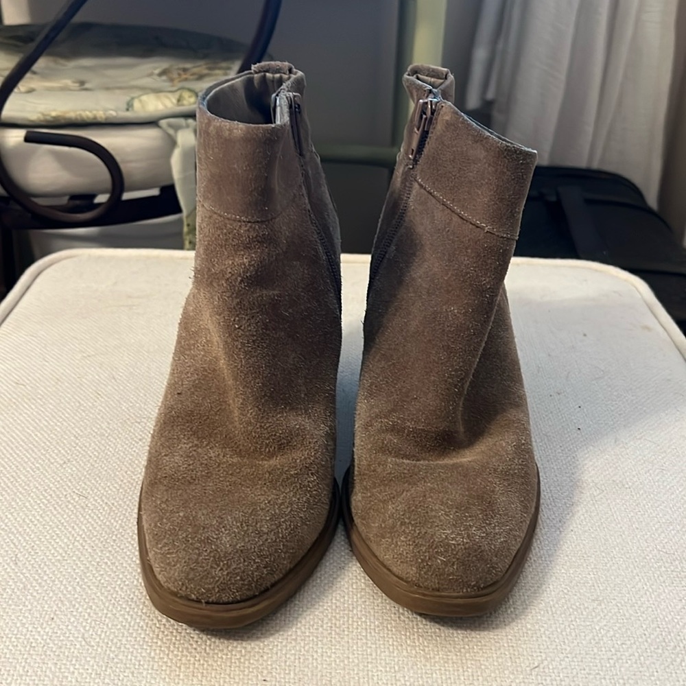 Suede Ankle Boots - Tan